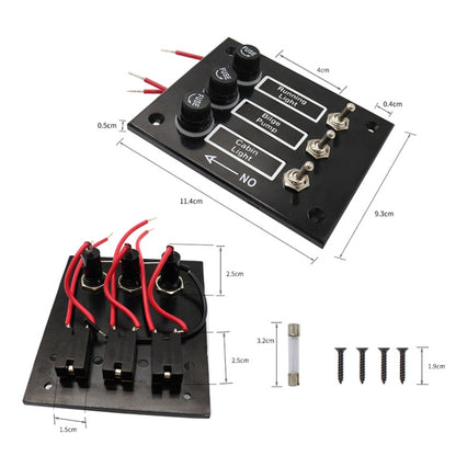 3 Groups Shake Switch AOS3045 Switch Panel Marine Retrofit Each With Independent Fuse Protection - In Car by buy2fix | Online Shopping UK | buy2fix