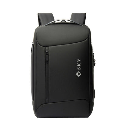 SKV B20430 Men Large Capacity Commute Computer Bag Business Casual Backpack(Black) - Backpack by SKV | Online Shopping UK | buy2fix