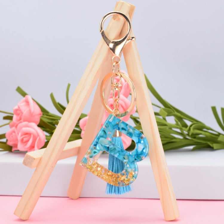 2 PCS English Alphabet Epoxy Tassel Keychain Bag Pendant(B) - In Car by buy2fix | Online Shopping UK | buy2fix