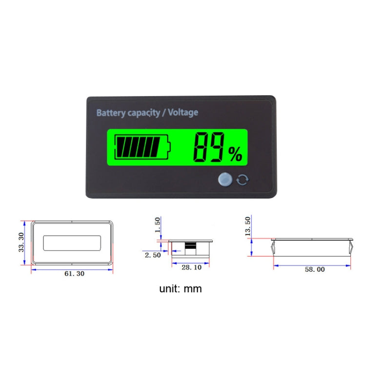 L6133 LCD Electric Motorcycle Power Display, Style: Button Rear Green Backlight - In Car by buy2fix | Online Shopping UK | buy2fix