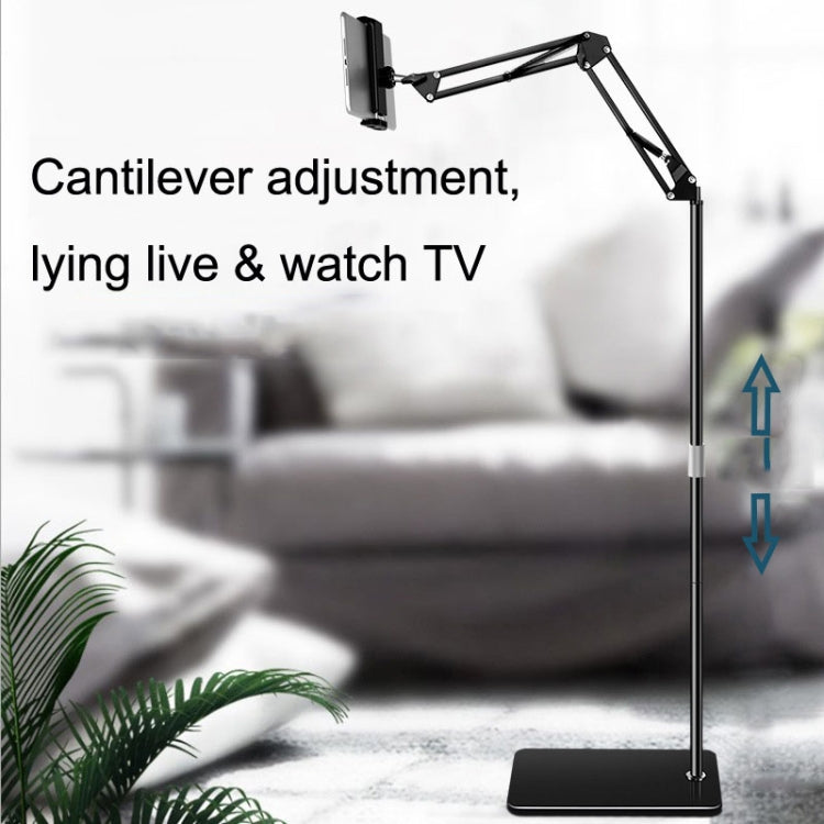 135cm Mobile Phone Tablet Live Broadcast Bedside Lifting Bracket Cantilever Floor Model (White) - Lazy Bracket by buy2fix | Online Shopping UK | buy2fix