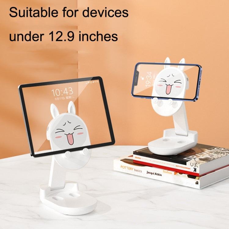 2PCS Mobile Phone Bracket Desktop Cute Cartoon Tablet Live Broadcast Bracket, Style: Rabbit Ear (White) - Desktop Holder by buy2fix | Online Shopping UK | buy2fix