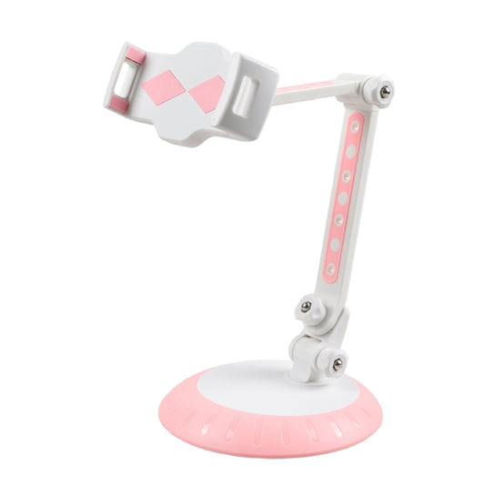 CJ-010 Rotating Desktop Tablet Bracket Foldable Online Learning Support Bracket(Pink White) - Desktop Holder by buy2fix | Online Shopping UK | buy2fix