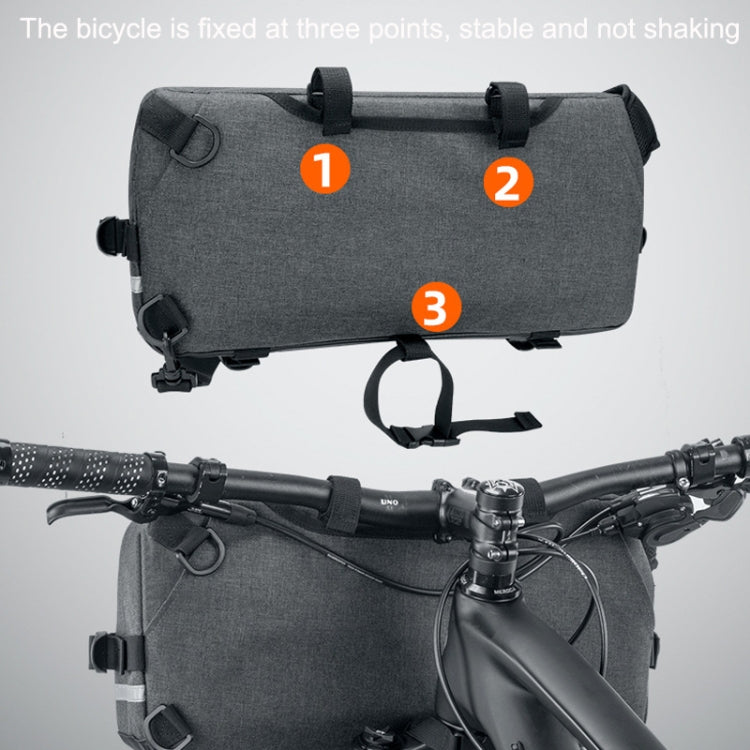 WEST BIKING YP0707301 Mountain Bike Handlebar Bag Multifunctional Large Capacity Head Bag(Grey) - Bicycle Bags by WEST BIKING | Online Shopping UK | buy2fix