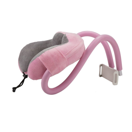 U-shaped Pillow Mobile Phone Bracket Hanging Neck Lazy Bracket(Light Pink) - Lazy Bracket by buy2fix | Online Shopping UK | buy2fix