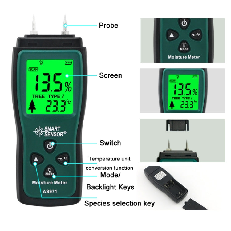 Smart Sensor AS971 Moisture Content Tester For Wood Furniture Making - Consumer Electronics by Smart Sensor | Online Shopping UK | buy2fix