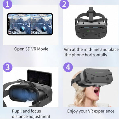 VRSHINECON G13 Virtual Reality VR Glasses Mobile Phone Movie Game 3D Digital Glasses(Black) - Consumer Electronics by VRSHINECON | Online Shopping UK | buy2fix
