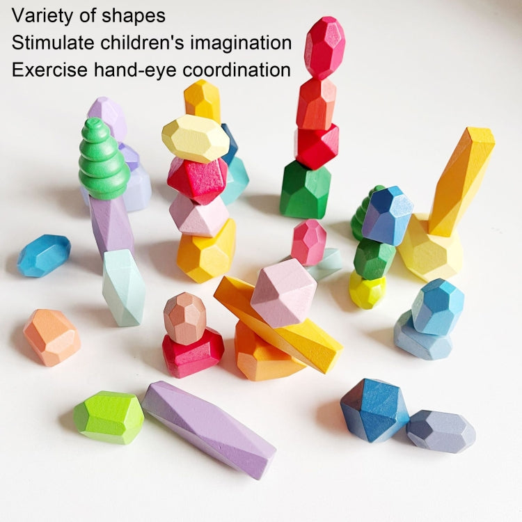20 Grains Beech Original Color Children Early Teachings Stack Stone Building Blocks Wood Stack Stone Toys - Building Blocks by buy2fix | Online Shopping UK | buy2fix