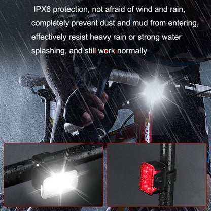 Bicycle Light USB Charging Outdoor LED Riding Lamp Set, Style: Front Light+Tail Light - Taillights by buy2fix | Online Shopping UK | buy2fix