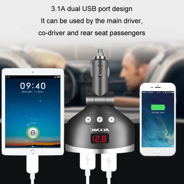 ACCNIC 1 for 3 Car Cigarette Liighter USB Mobile Phone Charger With Switch(T3) - In Car by ACCNIC | Online Shopping UK | buy2fix