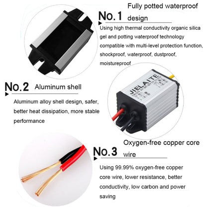 JIELAITE LK1253 15W Aluminum Alloy Intelligent Protection Waterproof Car Power Converter(12V to 4.2V/3A) - In Car by JIELAITE | Online Shopping UK | buy2fix