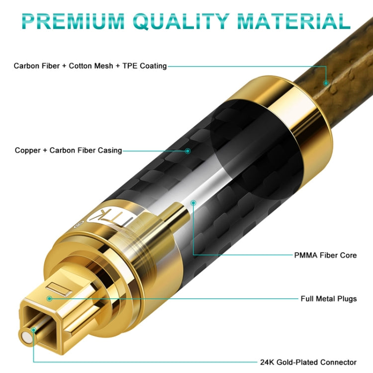 EMK GM/A8.0 Digital Optical Fiber Audio Cable Amplifier Audio Gold Plated Fever Line, Length: 1.5m(Transparent Coffee) - Audio Optical Cables by EMK | Online Shopping UK | buy2fix