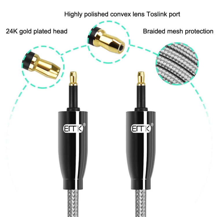 EMK QH4.0 Mini Toslink 3.5mm Interface SPDIF Audio Fiber Optical, Length: 1m(Black) -  by EMK | Online Shopping UK | buy2fix