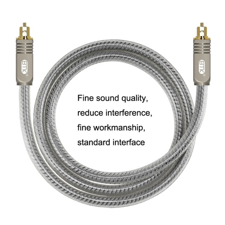 EMK YL/B Audio Digital Optical Fiber Cable Square To Square Audio Connection Cable, Length: 1.5m(Transparent Gray) - Audio Optical Cables by EMK | Online Shopping UK | buy2fix