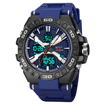 STRYVE S8026 Sports Colorful Night Light Electronic Waterproof Watch Multifunctional Student Watch(Deep Blue) - Leather Strap Watches by STRYVE | Online Shopping UK | buy2fix