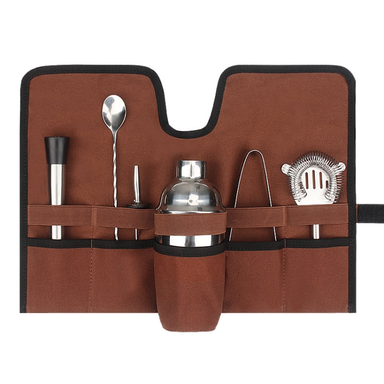 WESSLECO Bar Bartending Tools Folding Storage Canvas Bag(Brown) - Storage Bags & Boxes by WESSLECO | Online Shopping UK | buy2fix