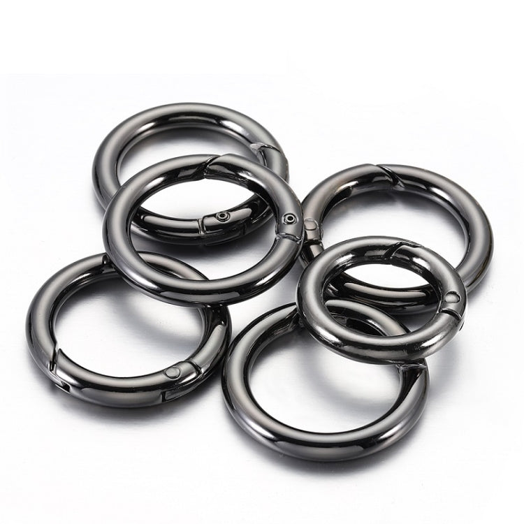 20pcs Zinc Alloy Spring Ring Metal Open Bag Webbing Keychain, Specification: 6 Points Black - In Car by buy2fix | Online Shopping UK | buy2fix