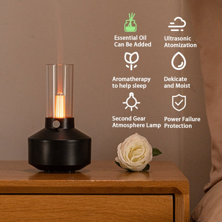 DQ708 Simulation Candle Light Aroma Diffuser USB Air Humidifier with Night Light(White) - Air Purifiers & Accessories by buy2fix | Online Shopping UK | buy2fix