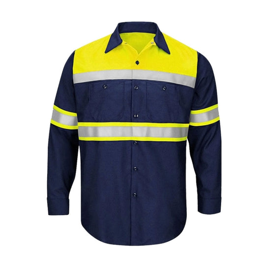 Pure Cotton Long-sleeved Reflective Clothes Overalls Work Clothes, Size: L(Yellow +Blue Top) - Workplace Safety Supplies by buy2fix | Online Shopping UK | buy2fix