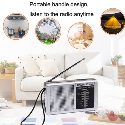 BAIJIALI BJL228 Retro Portable Two Band FM AM Radio Built-in Speaker(White) - Radio Player by BAIJIALI | Online Shopping UK | buy2fix