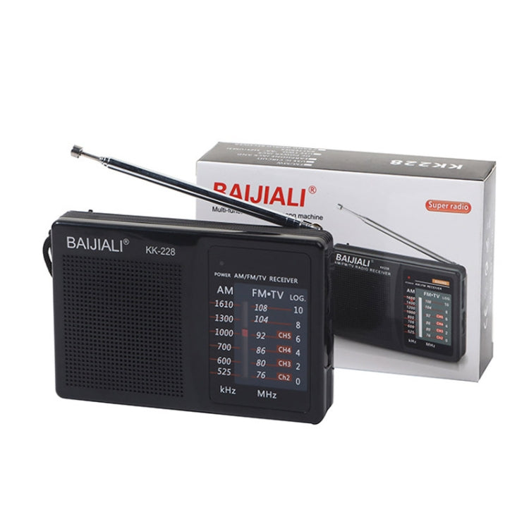 BAIJIALI BJL228 Retro Portable Two Band FM AM Radio Built-in Speaker(White) - Radio Player by BAIJIALI | Online Shopping UK | buy2fix