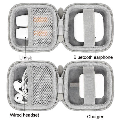 Baona BN-F003 Leather Digital Headphone Cable U Disk Storage Bag, Specification: Rectangular Gray - Digital Storage Bag by Baona | Online Shopping UK | buy2fix