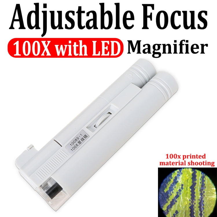 10085-1 100X Double Tube Microscope With LED Light Identification Magnifier - Digital Microscope by buy2fix | Online Shopping UK | buy2fix