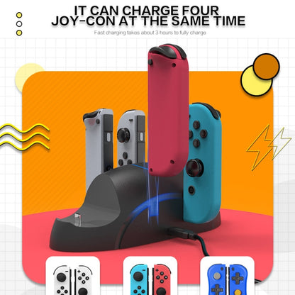 For Nintendo Switch / Switch Pro SW168 6 in 1 Joycon Gamepad Holder Charger Handle Storage Bracket - Charger & Power by buy2fix | Online Shopping UK | buy2fix