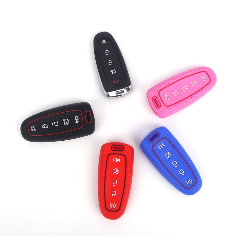 For Ford Edge/Explorer 2pcs 5-Button Key Silicone Case(Red) - In Car by buy2fix | Online Shopping UK | buy2fix