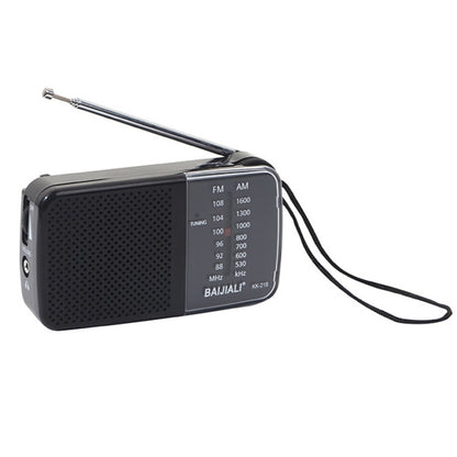 BAIJIALI KK-218 Vintage Analog Portable Multiband Built-in Speaker Radio(Black) - Consumer Electronics by BAIJIALI | Online Shopping UK | buy2fix