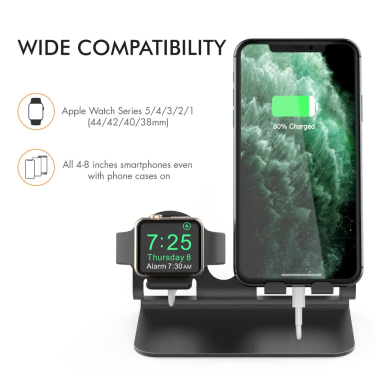 AhaStyle ST04 Aluminum Alloy Charging Base, For 4-8 inch Smart Phone&Apple Watch Series(Black) - Desktop Holder by AhaStyle | Online Shopping UK | buy2fix