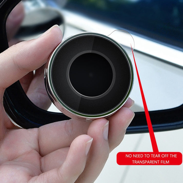 1pair Reversing Mirror Small Round Mirror HD Large View Suction Cup Blind Spot Mirror(Black) - In Car by buy2fix | Online Shopping UK | buy2fix