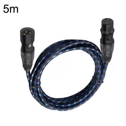 KN006 5m Male To Female Canon Line Audio Cable Microphone Power Amplifier XLR Cable(Black Blue) -  by buy2fix | Online Shopping UK | buy2fix