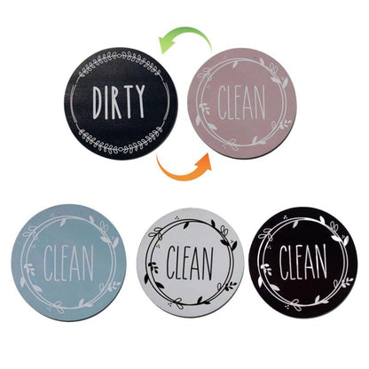 Dishwasher Round Magnet Clean Dirty Sign Double-Sided Dishwasher Magnet Cover(Black Blue) - Dish Washers & Accessories by buy2fix | Online Shopping UK | buy2fix