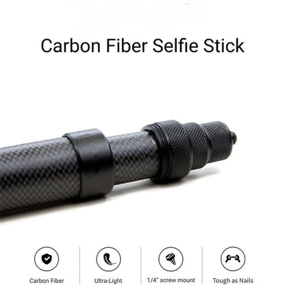 5m Carbon Fiber Extended Monopod Invisible Selfie Stick For Insta360  / DJI Action / GoPro / Xiao Yi Sports Camera - Extendable Pole by buy2fix | Online Shopping UK | buy2fix