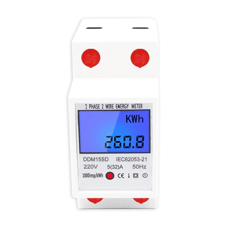DDM15SD 5 (32) A Single-phase Multi-function Rail Meter with Backlight LCD Display - Current & Voltage Tester by buy2fix | Online Shopping UK | buy2fix