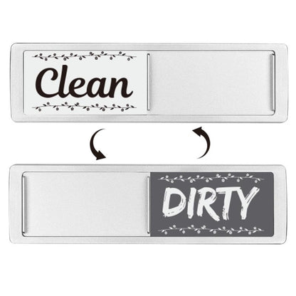 Dishwasher Magnet Clean Dirty Sign Double-Sided Refrigerator Magnet(Silver Lace White Gray) - Dish Washers & Accessories by buy2fix | Online Shopping UK | buy2fix