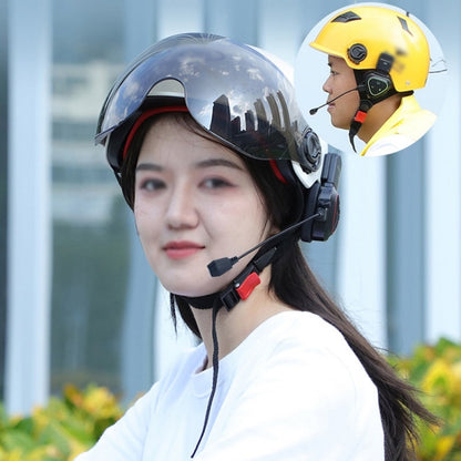LX1 Motorcycle Half Helmet Waterproof Wireless 5.3 Bluetooth Headset, Version: English(Classic Green) - Motorcycle Walkie Talkie by buy2fix | Online Shopping UK | buy2fix