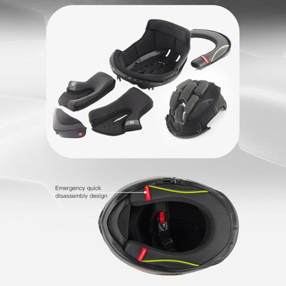 SOMAN Motorcycle Carbon Fiber Double Lens Thermal Safety Helmet, Size: L(Snake Carbon Fiber REVO) - Helmets by SOMAN | Online Shopping UK | buy2fix