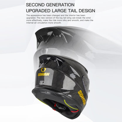 SOMAN Motorcycle Carbon Fiber Double Lens Thermal Safety Helmet, Size: XL(Snake Carbon Fiber REVO) - Helmets by SOMAN | Online Shopping UK | buy2fix