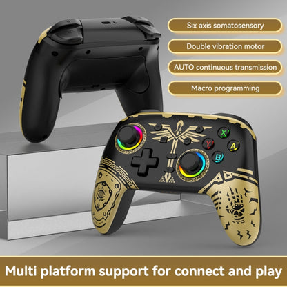 Wireless Bluetooth Somatosensory Vibration Gamepad for Nintendo Switch/Switch PRO, Color: Black Gold - Gamepads by buy2fix | Online Shopping UK | buy2fix