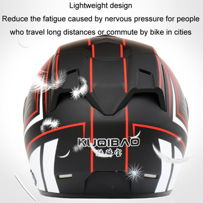 KUQIBAO Motorcycle Smart Bluetooth Sun Protection Double Lens Safety Helmet, Size: XXL(White+Black Tail) - Helmets by KUQIBAO | Online Shopping UK | buy2fix