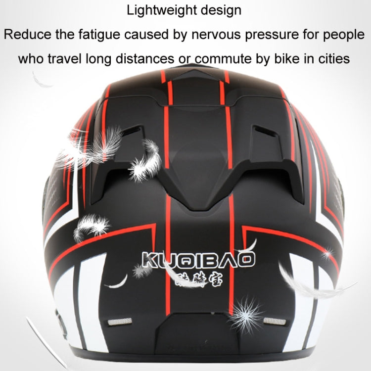 KUQIBAO Motorcycle Smart Bluetooth Sun Protection Double Lens Safety Helmet, Size: XL(Matte Black+Gray Tail) - Helmets by KUQIBAO | Online Shopping UK | buy2fix