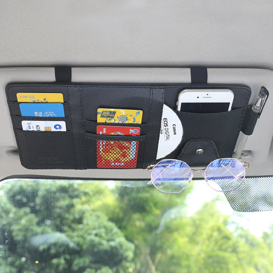 Car Sun Visor Decorative Storage Bill Glasses Holder, Color: Black No Zipper - Sunglasses & Glasses Clips by buy2fix | Online Shopping UK | buy2fix