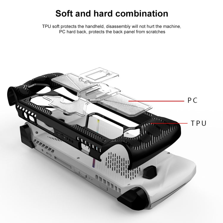 For ASUS Rog Ally Game Console PC+TPU Protective Case Cover With Bracket(White+Transparent) - Accessories by buy2fix | Online Shopping UK | buy2fix