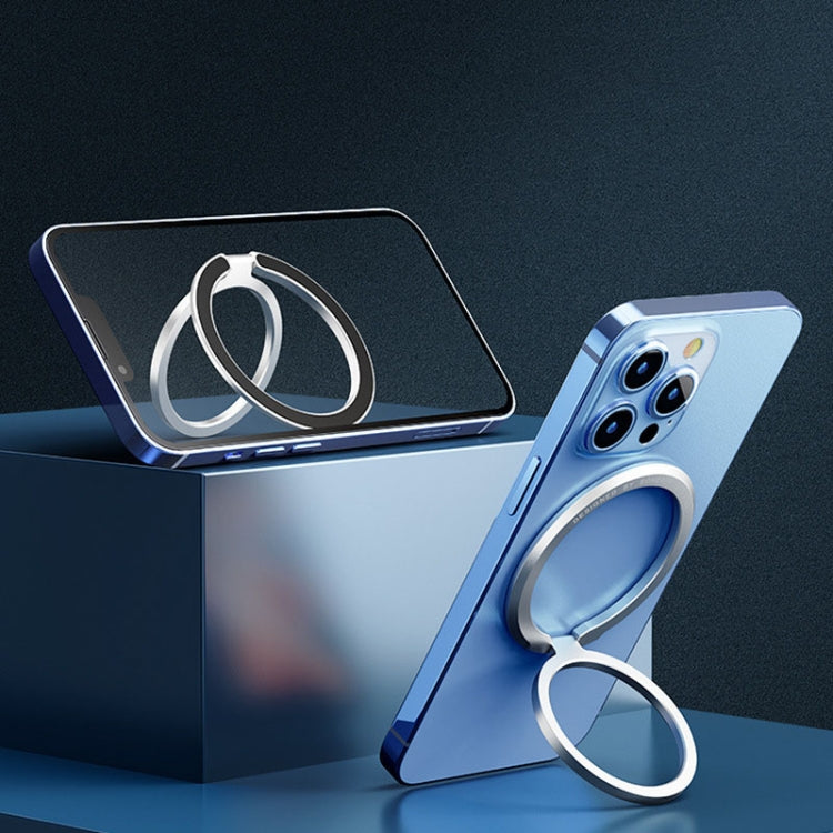 Zinc Alloy Magnetic Ring Buckle Phone Holder Desktop Portable Ring Buckle Folding Bracket(Blue) - Ring Holder by buy2fix | Online Shopping UK | buy2fix