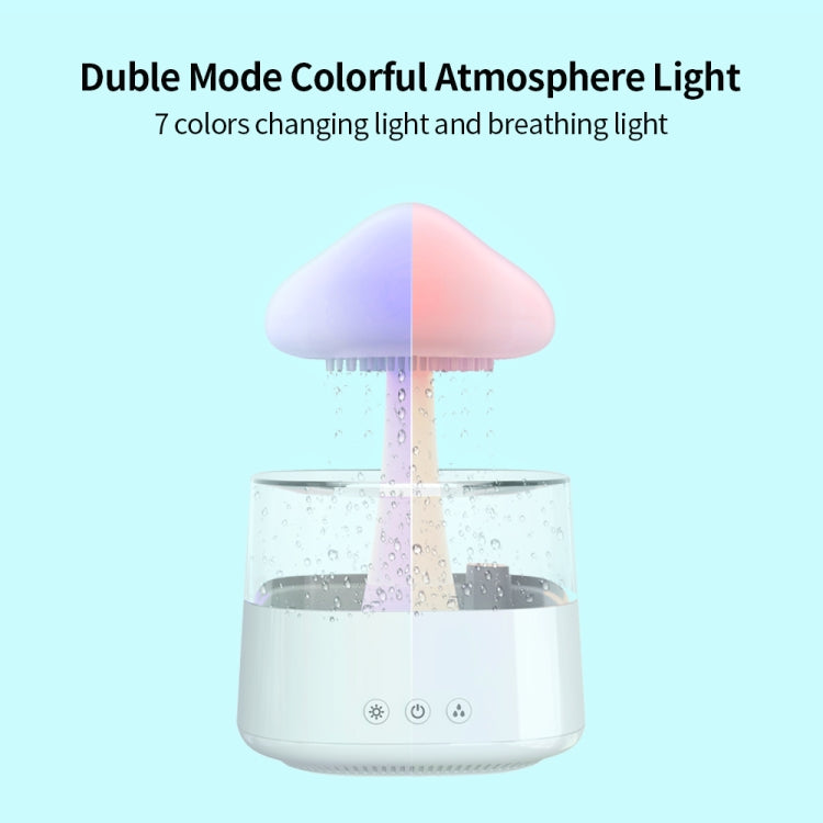 CH08 450ml Rain Humidifier Mushroom Cloud Colorful Night Lamp Aromatherapy Machine, Style: With Remote Controller(Light Wood Grain) - Air Purifiers & Accessories by buy2fix | Online Shopping UK | buy2fix