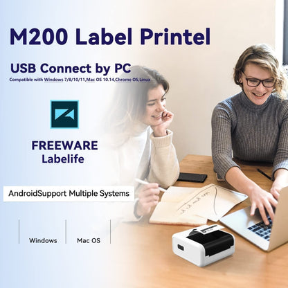 Phomemo M200 QR Code Tag Handheld Portable Bluetooth Thermal Label Printer(Black) - Printer by Phomemo | Online Shopping UK | buy2fix