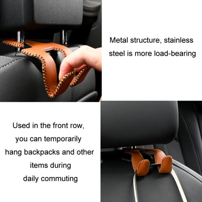 Car Double Hook Stainless Steel Rear Headrest Mobile Phone Holder(Black) - Auto Fastener & Clips by buy2fix | Online Shopping UK | buy2fix