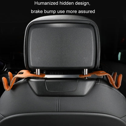 Car Double Hook Stainless Steel Rear Headrest Mobile Phone Holder(Brown) - Auto Fastener & Clips by buy2fix | Online Shopping UK | buy2fix